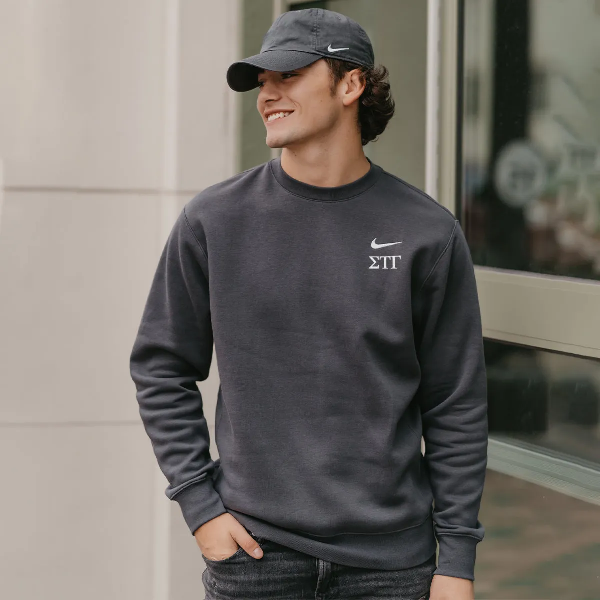 Sig Tau Nike Embroidered Crewneck