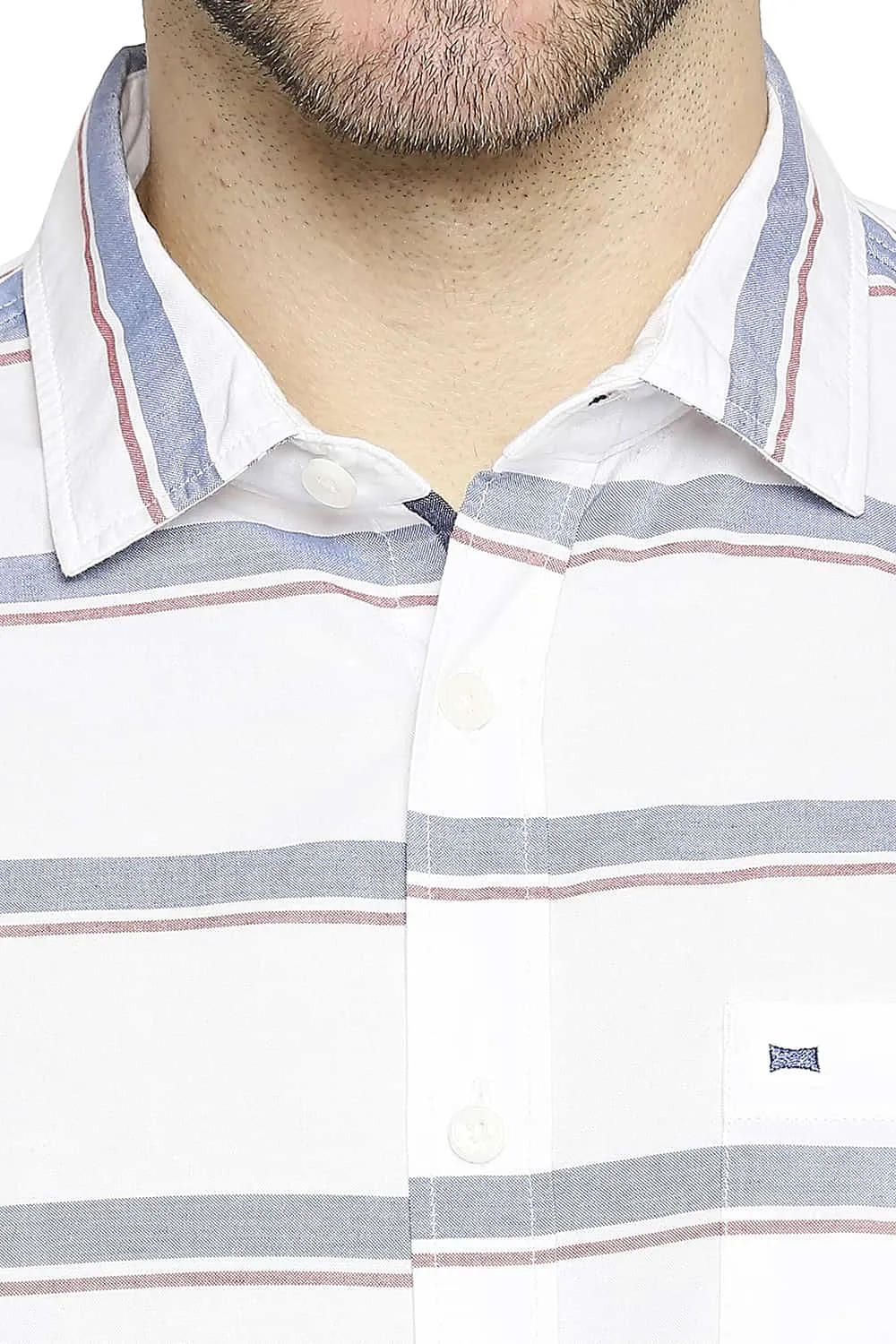 Slim Fit Oxford Horizontal Stripe Shirt