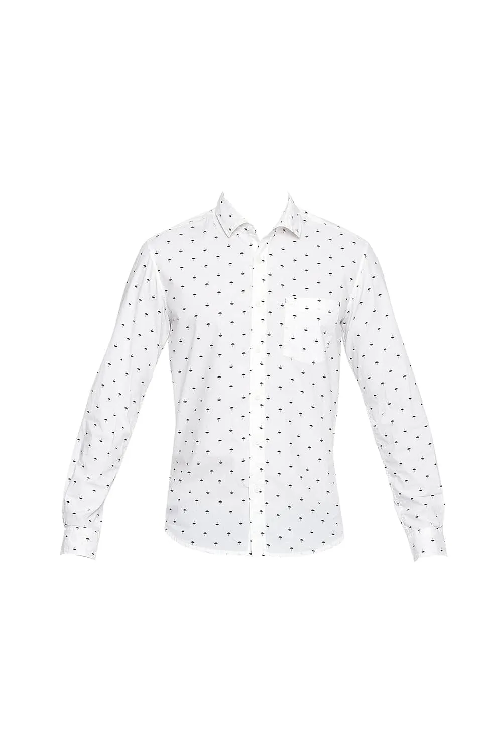 Slim Fit Poplin Printed Shirt