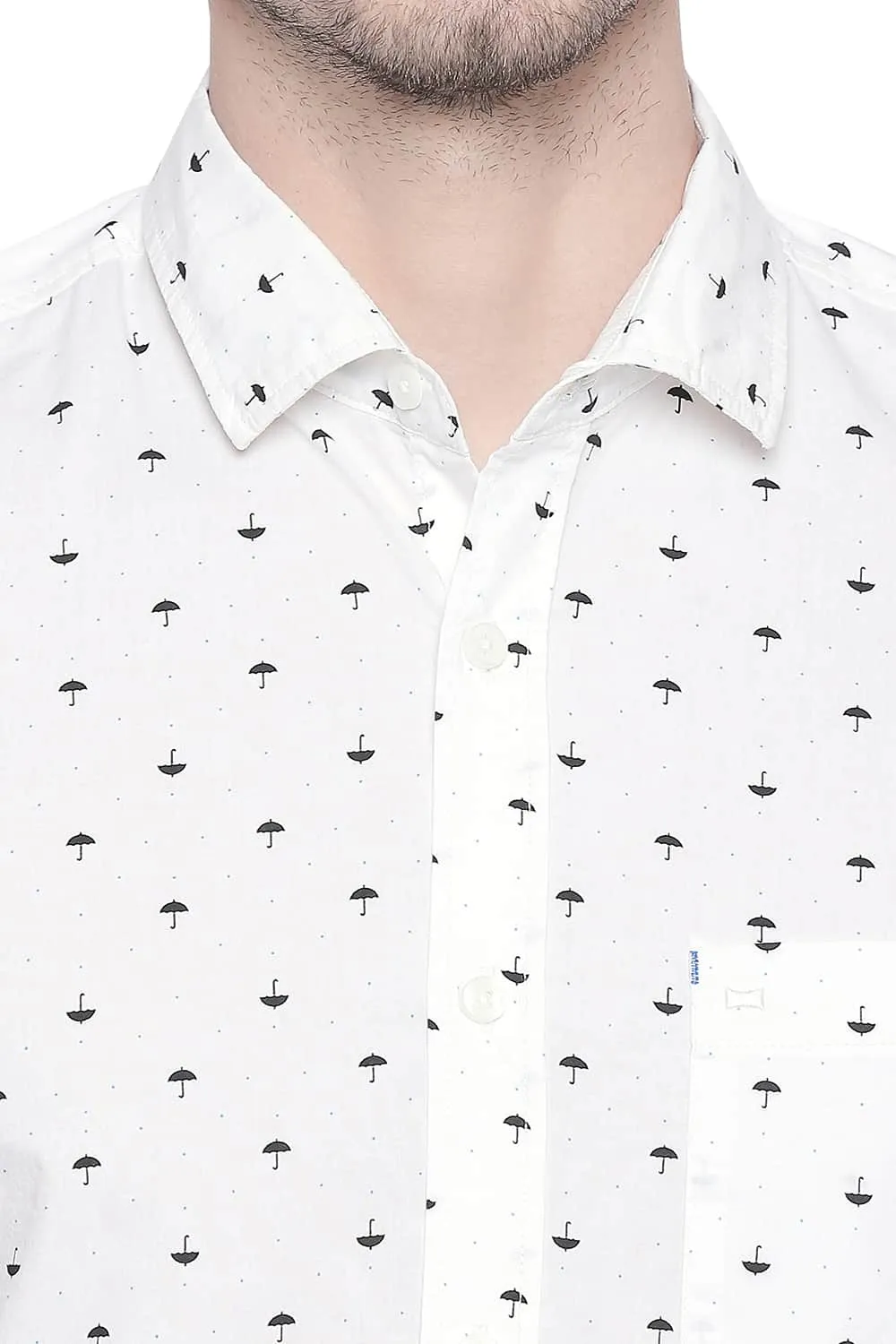 Slim Fit Poplin Printed Shirt