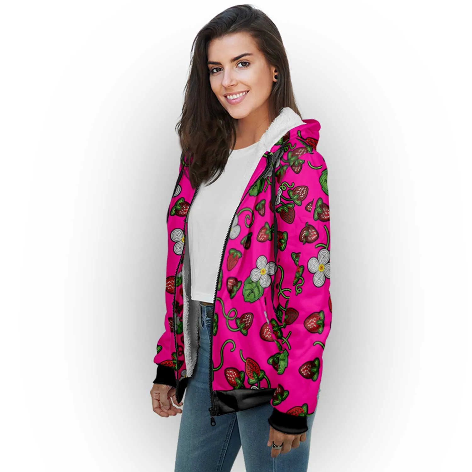 Strawberry Dreams Blush Sherpa Hoodie