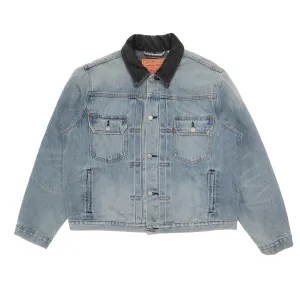 Stussy x Levi's Embossed Praglad Trucker Jacket Rugged Blue