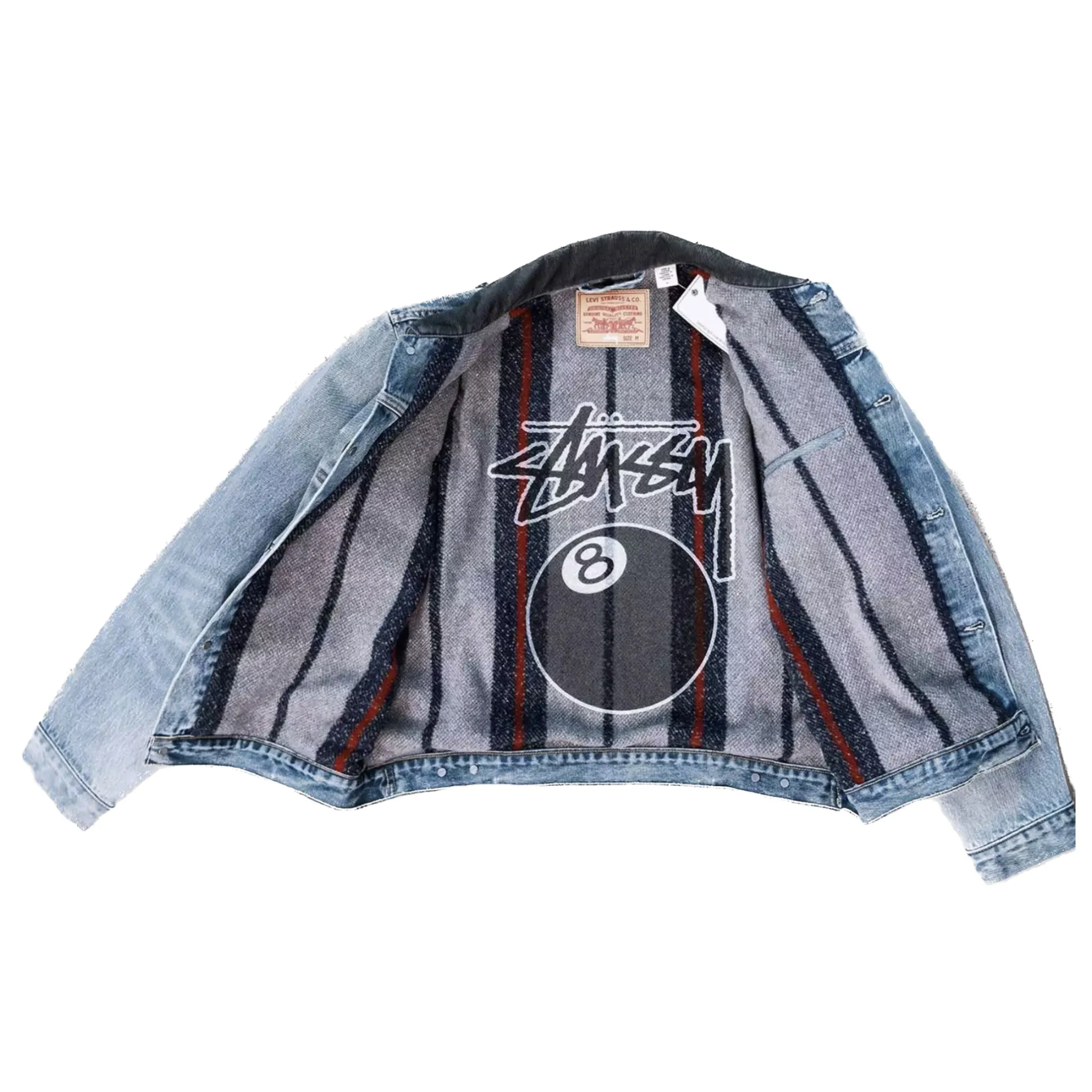 Stussy x Levi's Embossed Praglad Trucker Jacket Rugged Blue