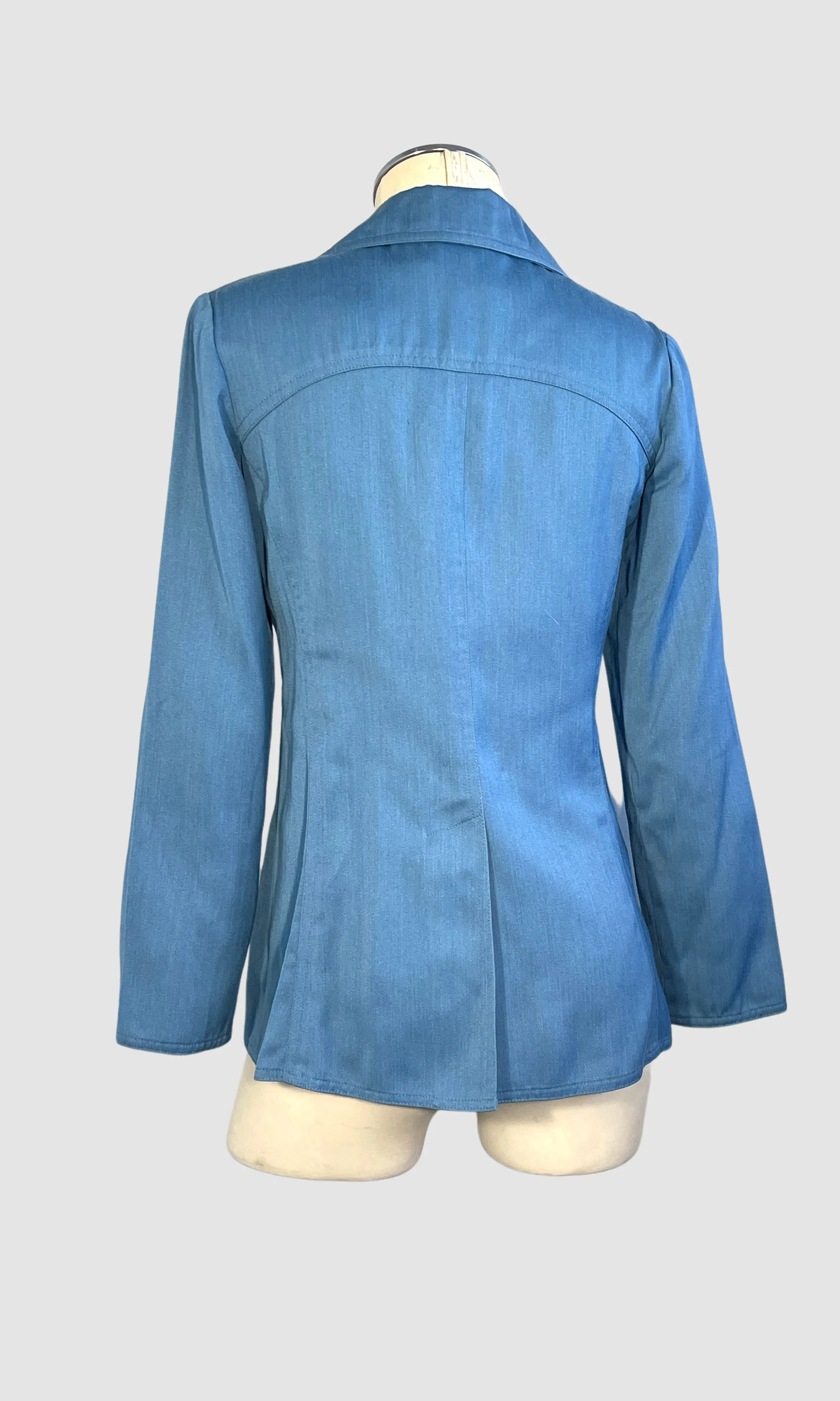 SUIT UP 70s Monochromatic Jacket and Pants Blue Suit • Small