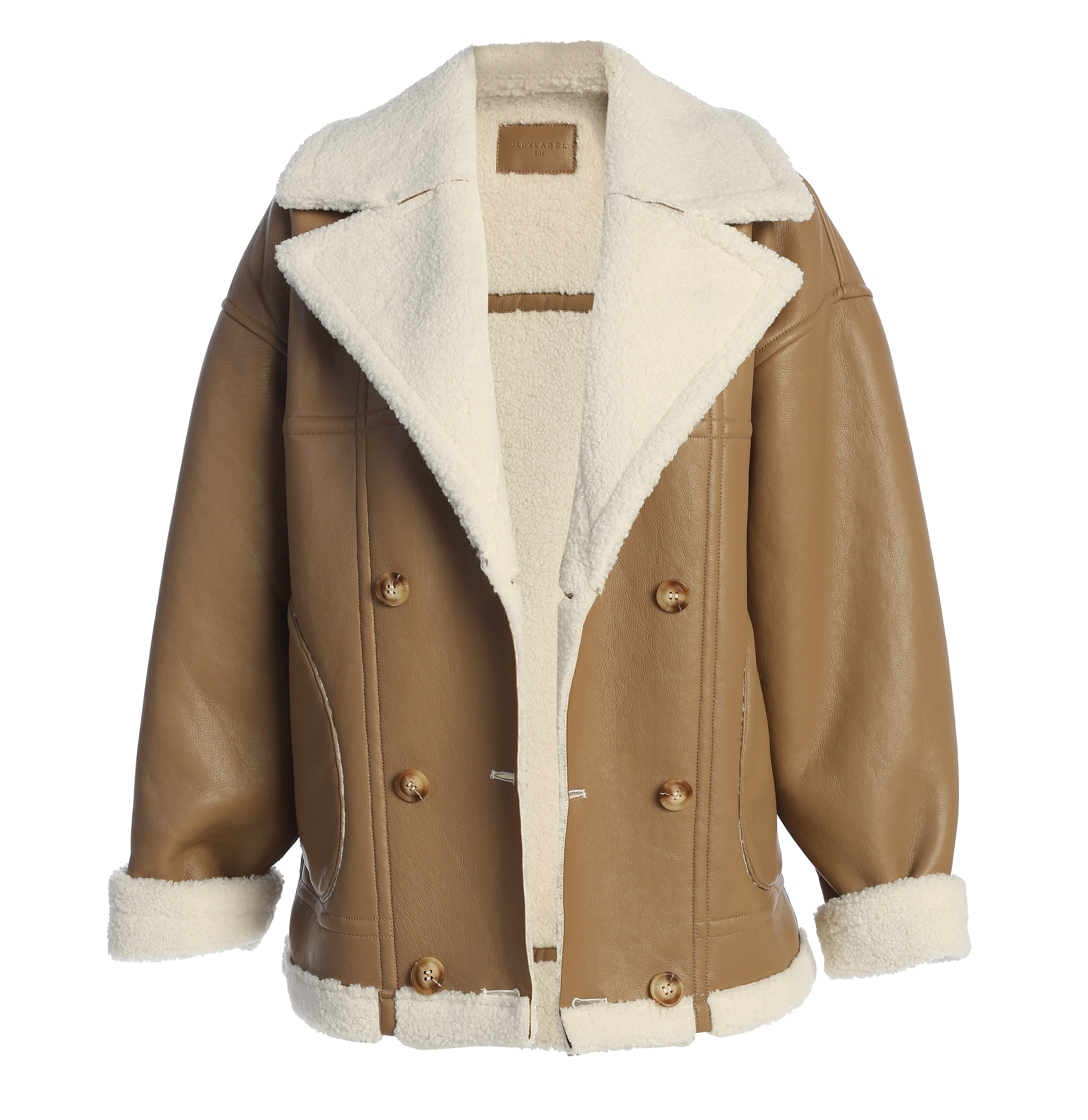 Tan Never Settle Reversible Teddy Jacket