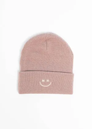 Toddler Knit Smiley Cuff Beanie - Taupe