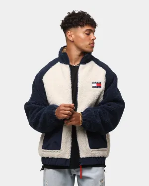 Tommy Jeans Reversible Sherpa Jacket Twilight Navy/White