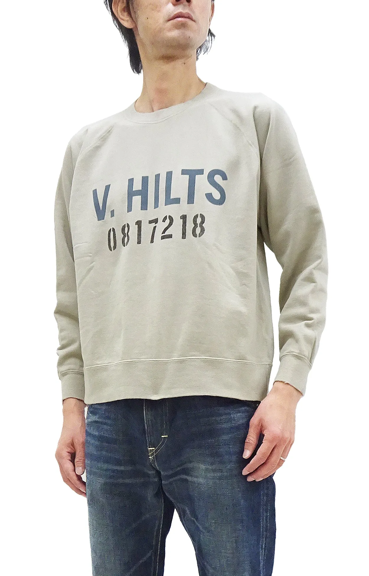 TOYS McCOY French Terry Sweatshirt Men's Steve McQueen The Great Escape V HILTS Long Sleeve Sweatshirt TMC2352 041 Faded-Sand-Beige