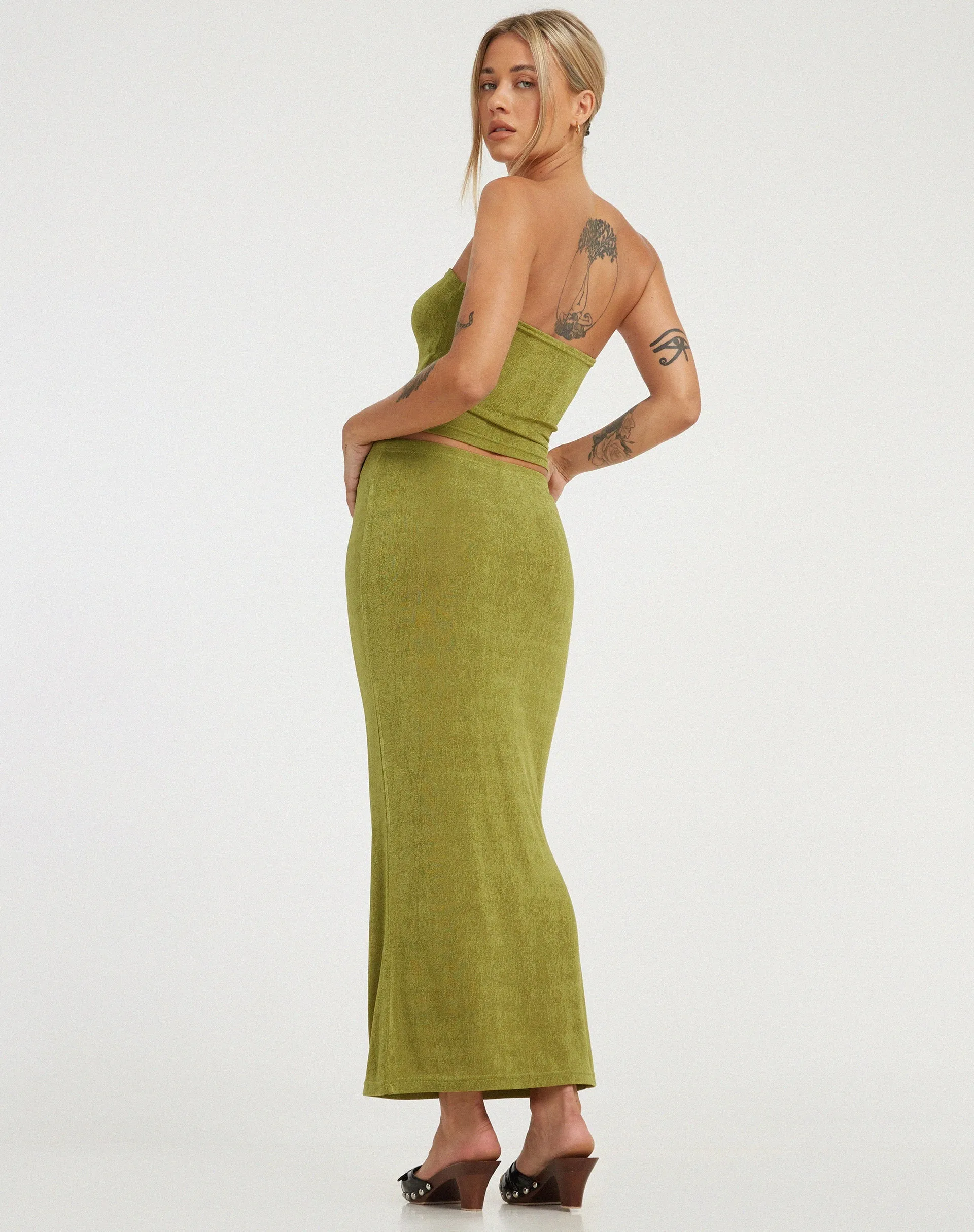 Tulus Maxi Skirt in Lime