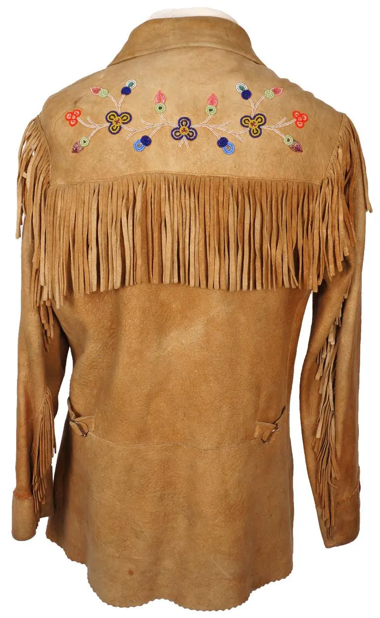 Vintage 1950s Native Indian Fringed Suede Leather Jacket - M