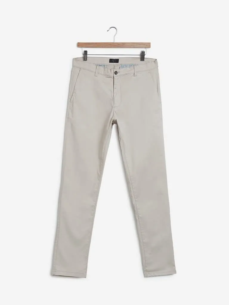 WES Casuals Light Beige Slim-Fit Chinos