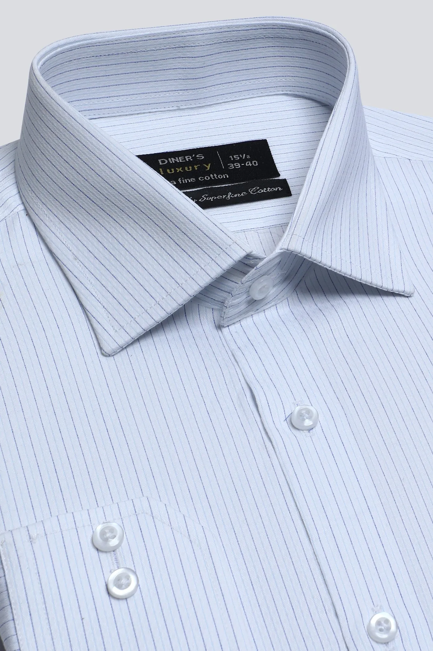 White Pin Stripes Formal Shirt