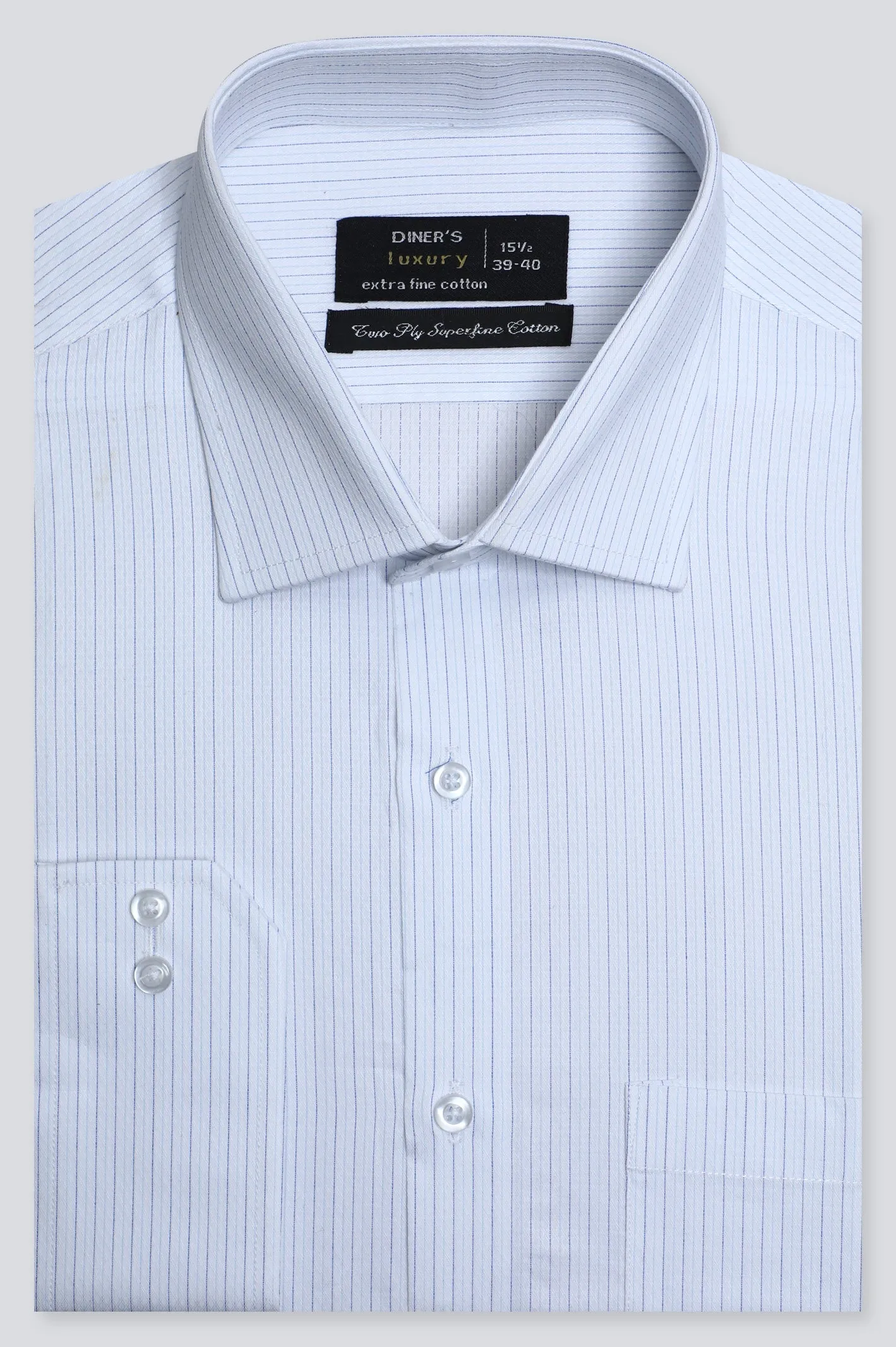 White Pin Stripes Formal Shirt