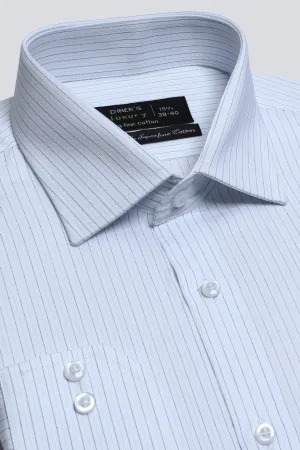 White Pin Stripes Formal Shirt