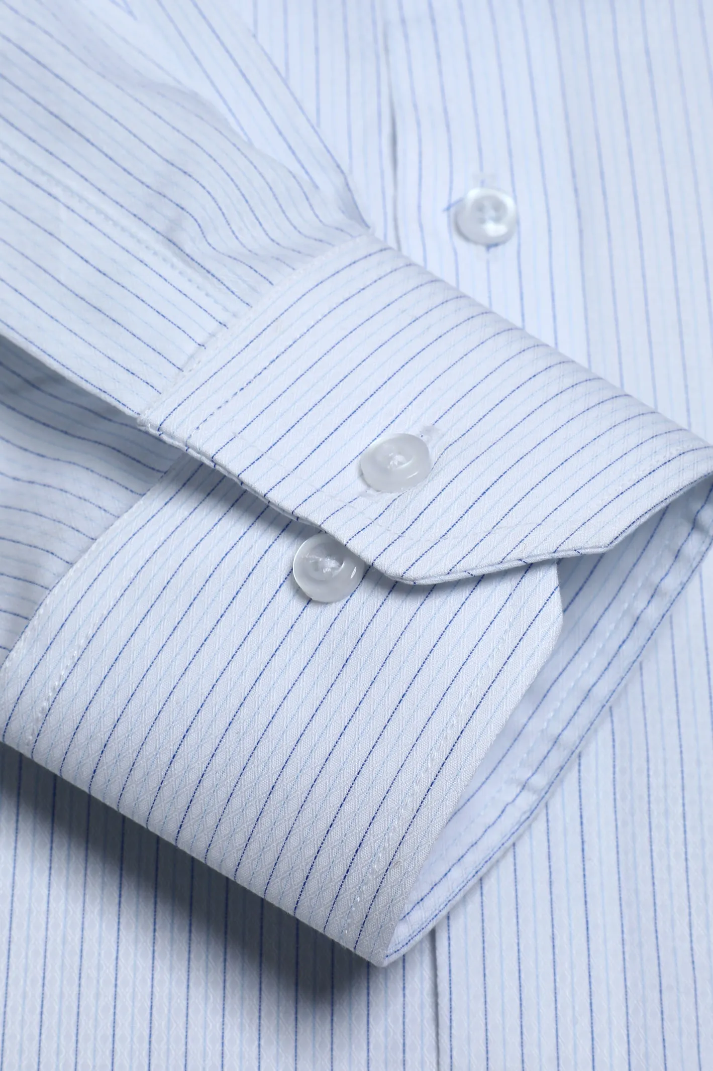 White Pin Stripes Formal Shirt