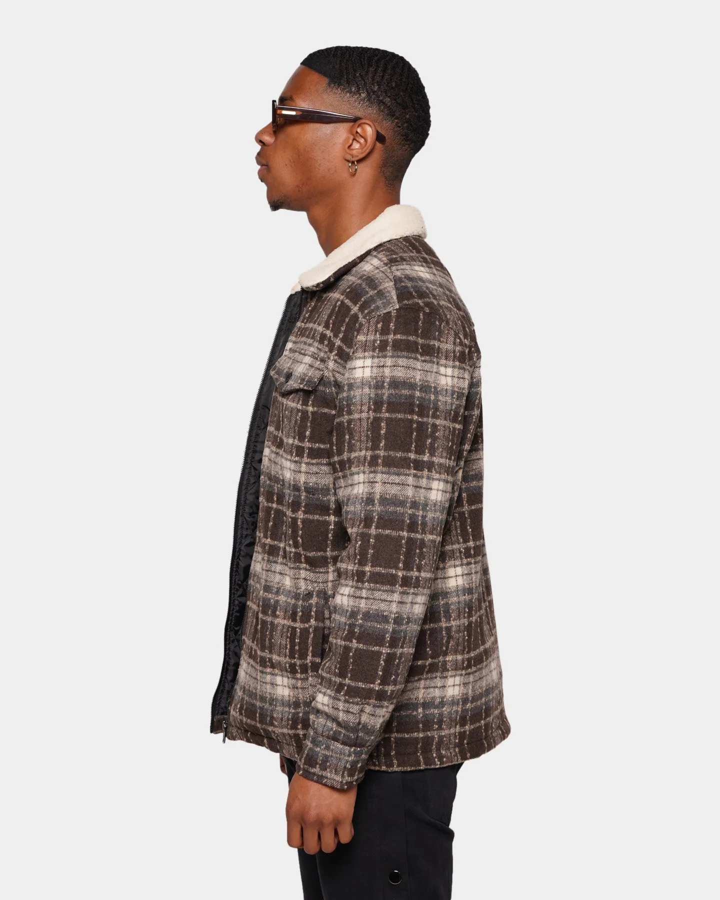 XXIII Tex Sherpa Flannel Jacket Brown/White