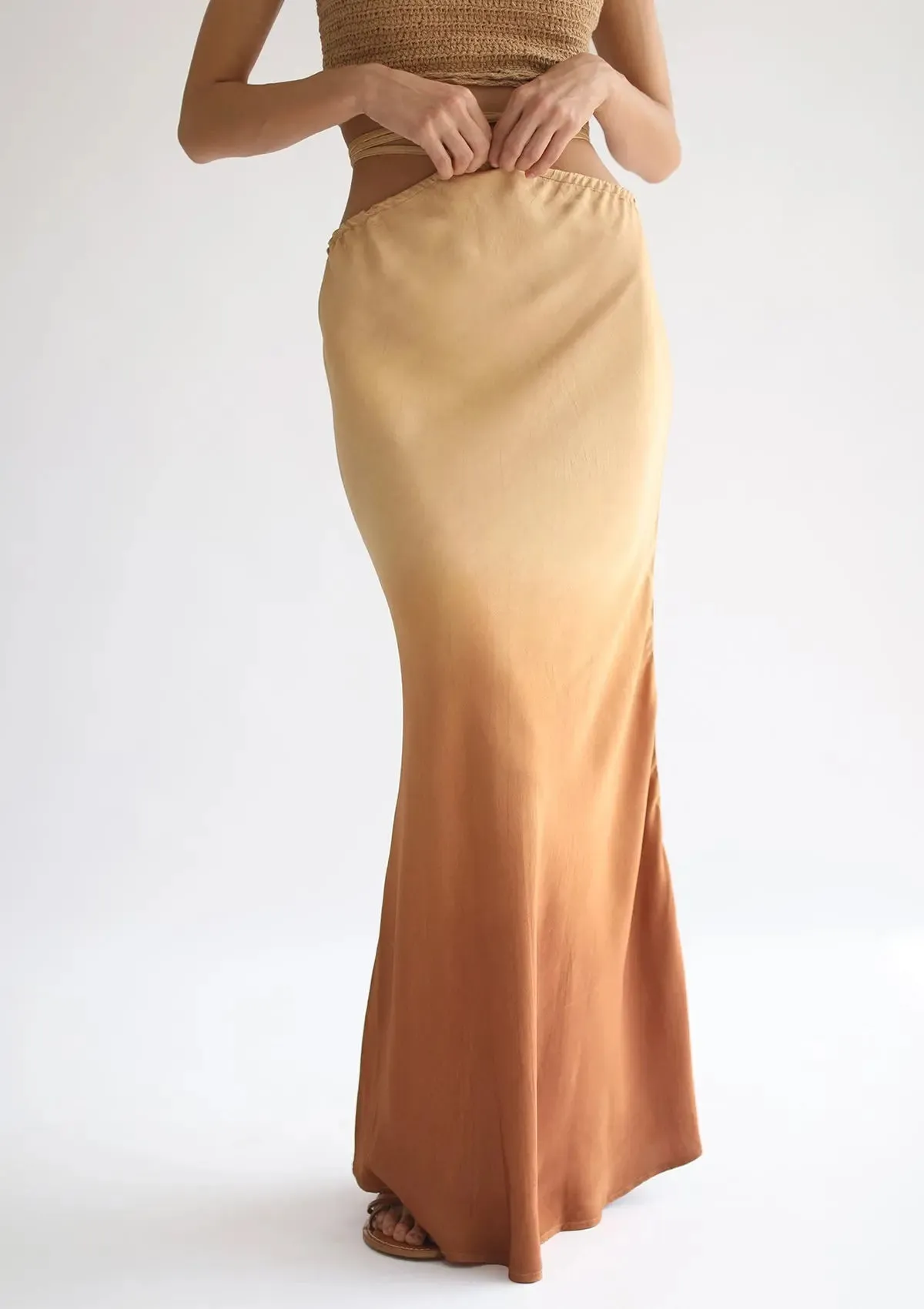 YARA MAXI SKIRT - INCA GOLD OMBRE